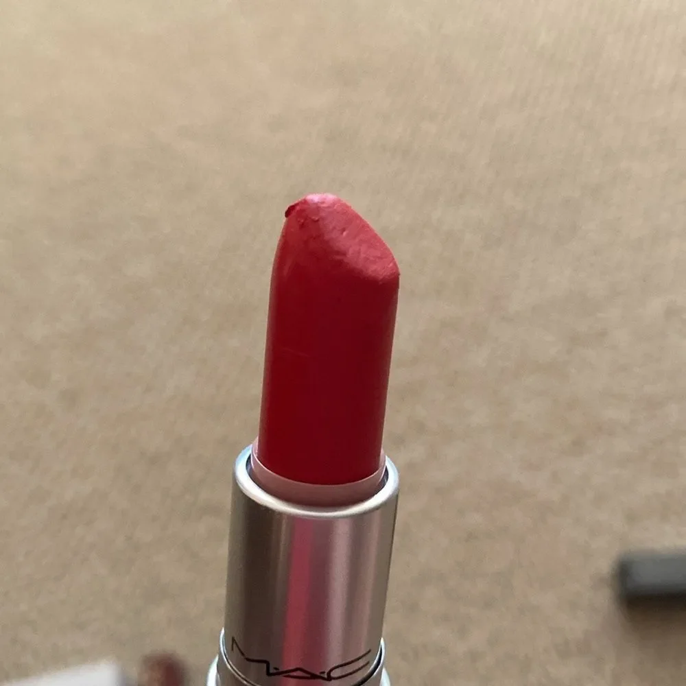 Mac Retro Matte Lipstick 702 Dangerous Red Full Size Swatched Like New with Box